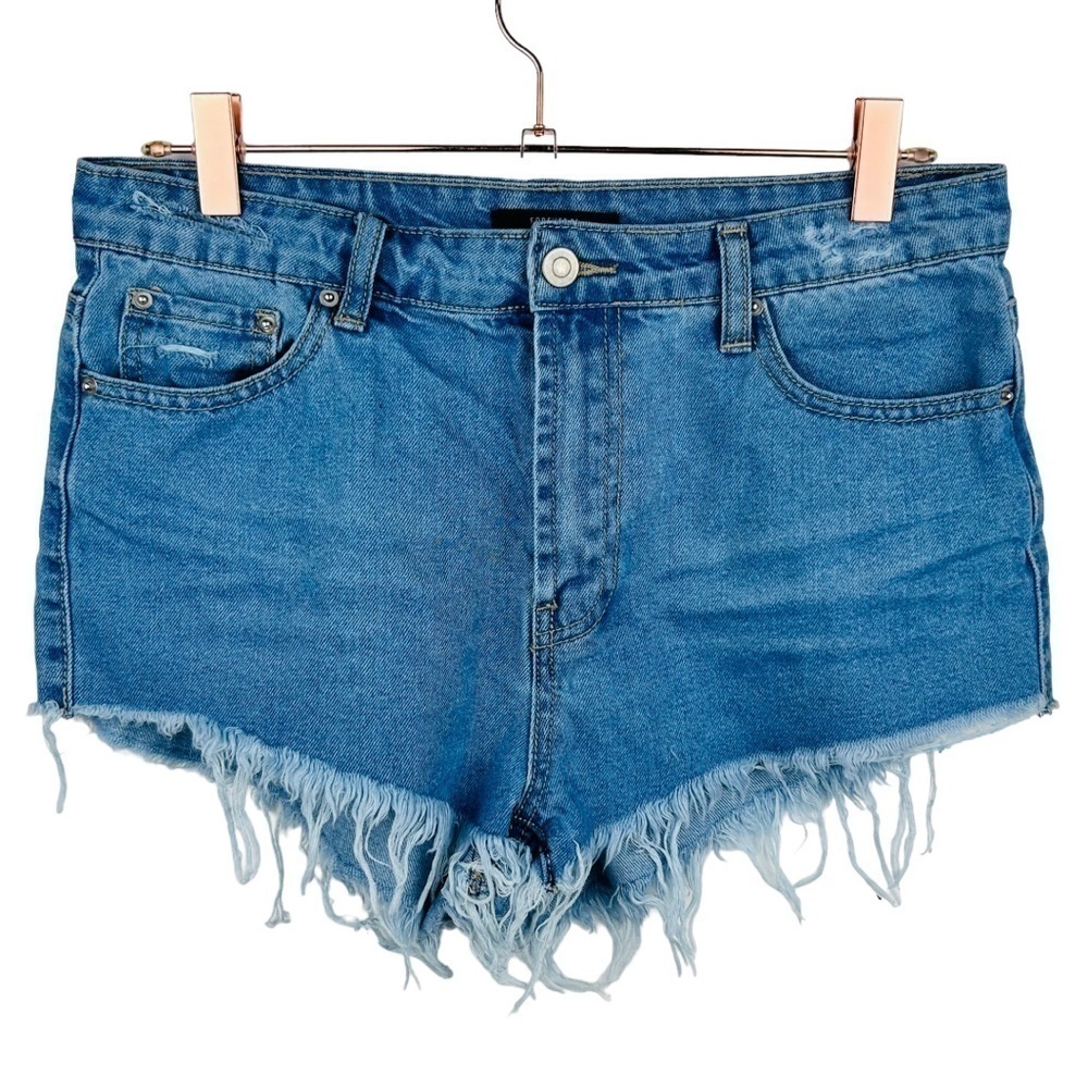 3/$20 Forever 21 frayed raw-edge hemline cutoff denim shorts